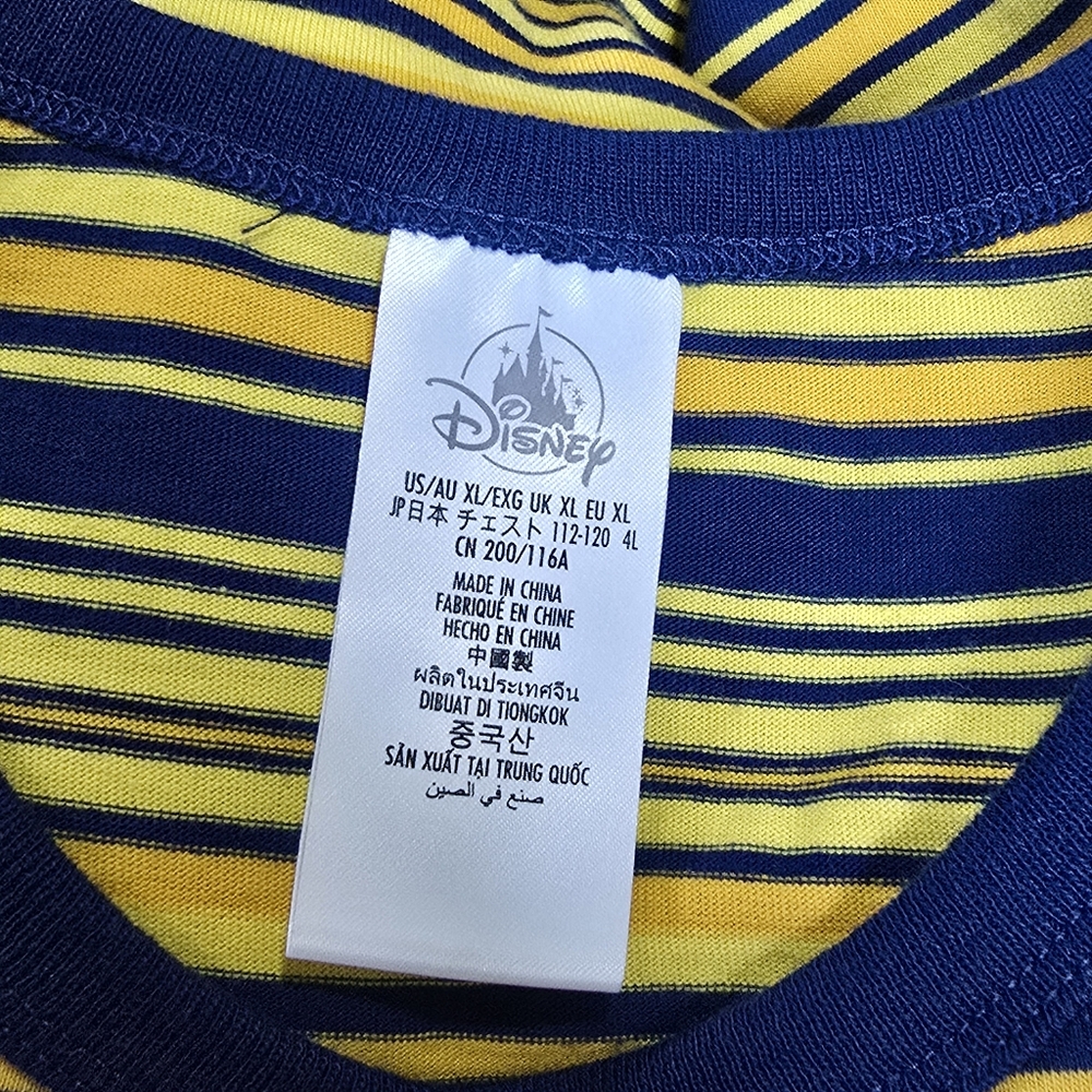 Walt Disney World Yellow And Blue Striped Ringer Tee T-Shirt Retro Size XL EUC - Picture 4 of 6